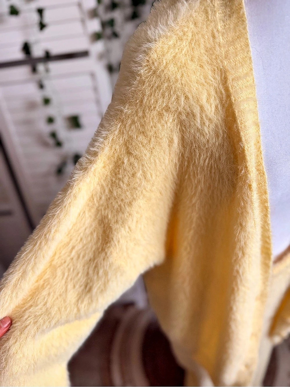 Yellow Fuzzy Cardigan - Picture 3 of 3